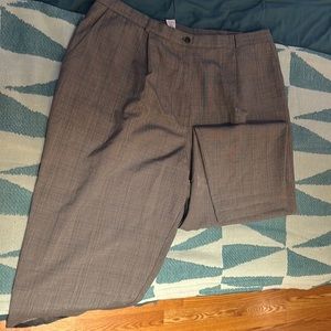 Pleated Plaid Dress Pants